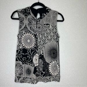 Desigual Geometric Floral Embellished Beaded Tank Top